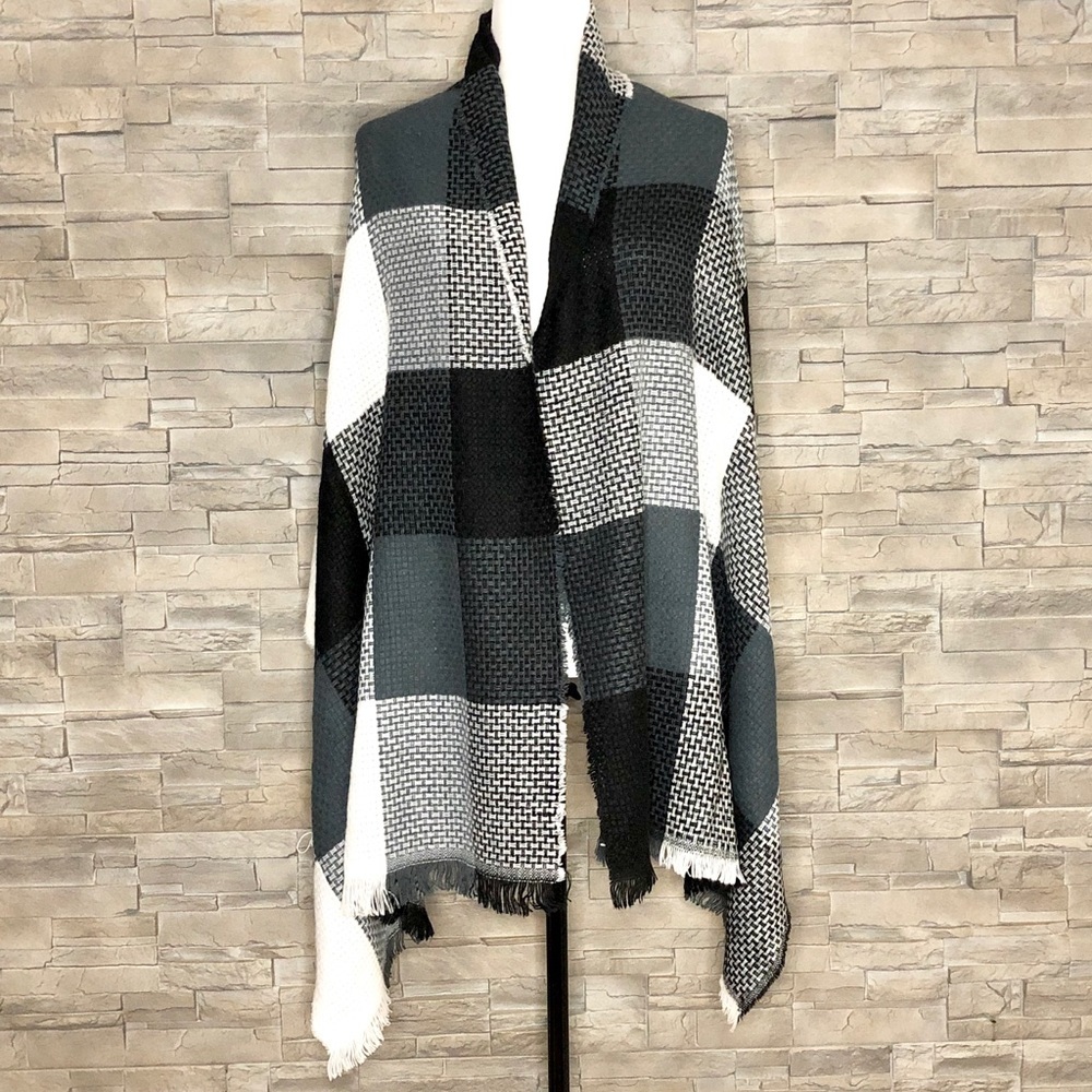 Kismet black, grey and cream soft scarf